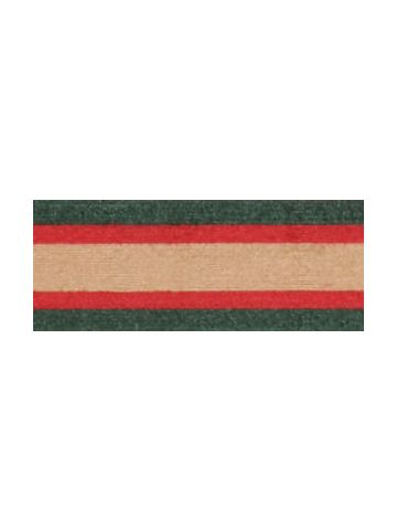 Red/Kraft/Forest, Stripe Natural Curling Ribbon