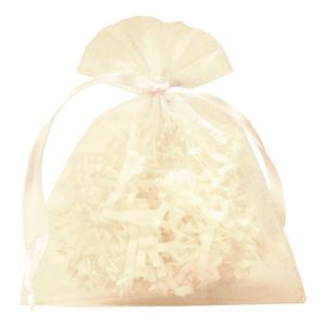 Flat Organza Bags, White, 4" x 5"