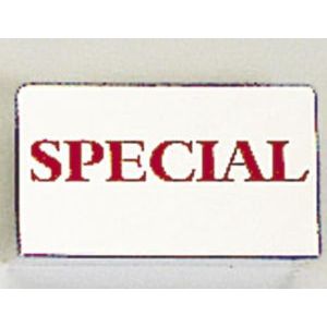Red on Silver, "SPECIAL" Showcase Signs