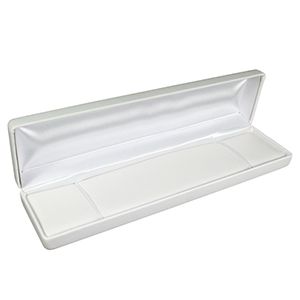 White Faux Leather Hinged Jewelry Boxes, for Bracelet/ Watch