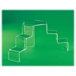 Acrylic Clear Tiered Stairs, 6.5" x 14" x 8"