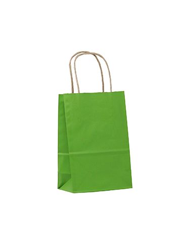 Apple Green, Small Shadow Stripe Paper Shopping Bags, 5-1/2" x 3-1/4" x 8-3/8" (Gem)