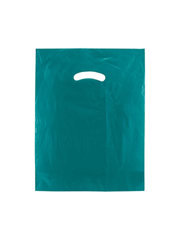 Teal, Super Gloss Merchandise Bags, 12" x 15"