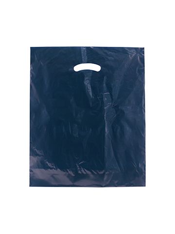 Navy Blue, Super Gloss Merchandise Bags, 15" x 18" + 4"