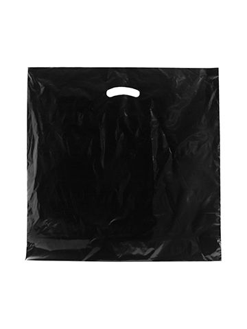 Black, Super Gloss Merchandise Bags, 20" x 20" + 5"