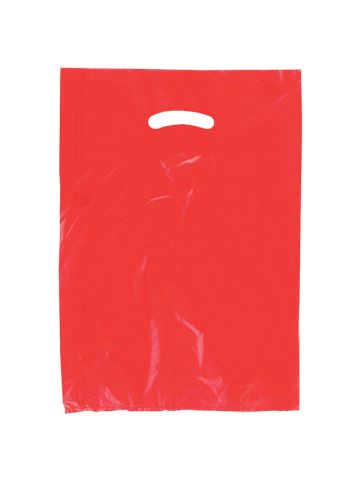 Red, Plastic Merchandise Bags, 12" x 3" x 18"