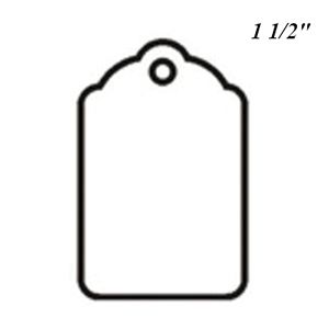 1 1/2", UnStrung Blank White Scallop Top Tags