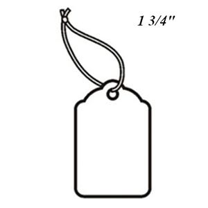 1 3/4", Strung Blank White Scallop Top Tags