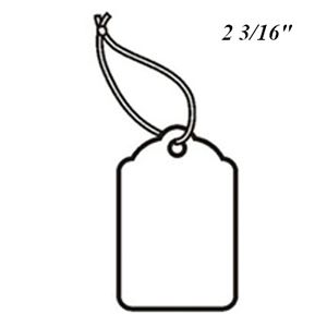 2 3/16", Strung Blank White Scallop Top Tags